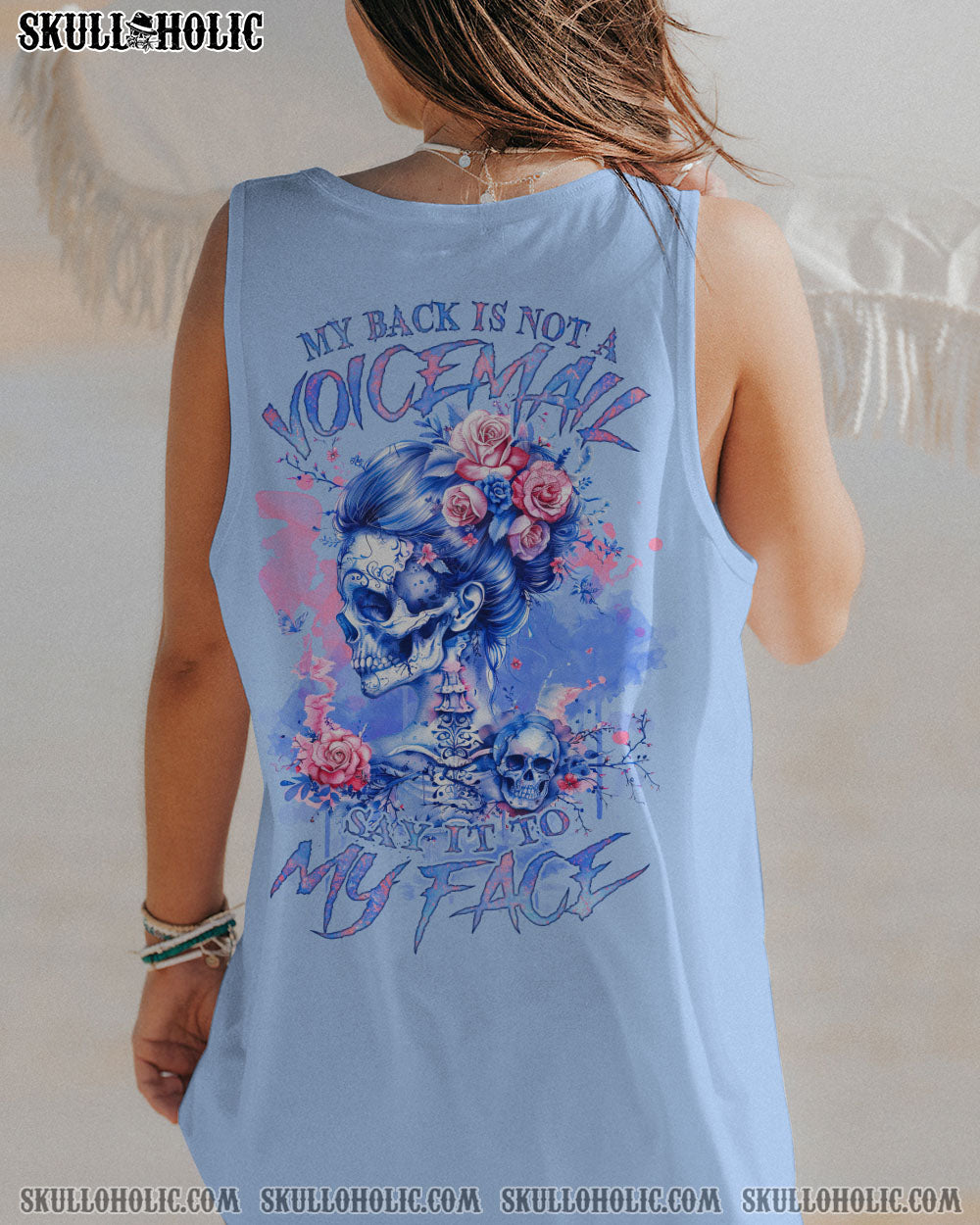 MY BACK IS NOT A VOICEMAIL MESSY BUN SKULL ALL OVER PRINT – TLNZ2303243