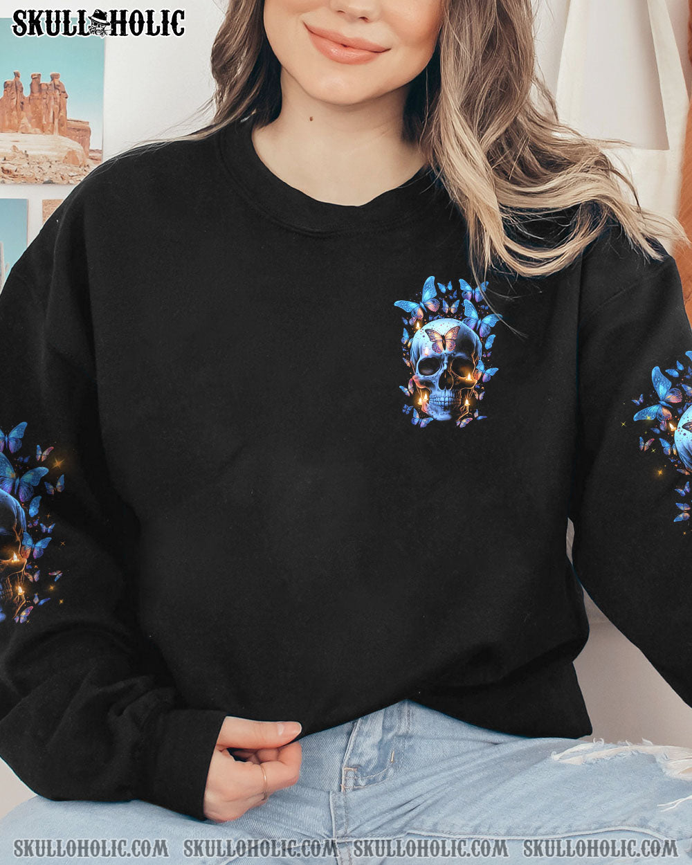 MY GIVE A F BUTTERFLY SKULL ALL OVER PRINT – TLNZ1103234