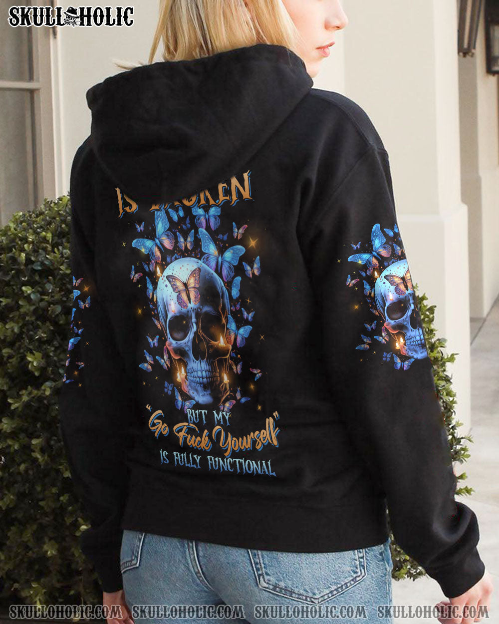 MY GIVE A F BUTTERFLY SKULL ALL OVER PRINT – TLNZ1103234