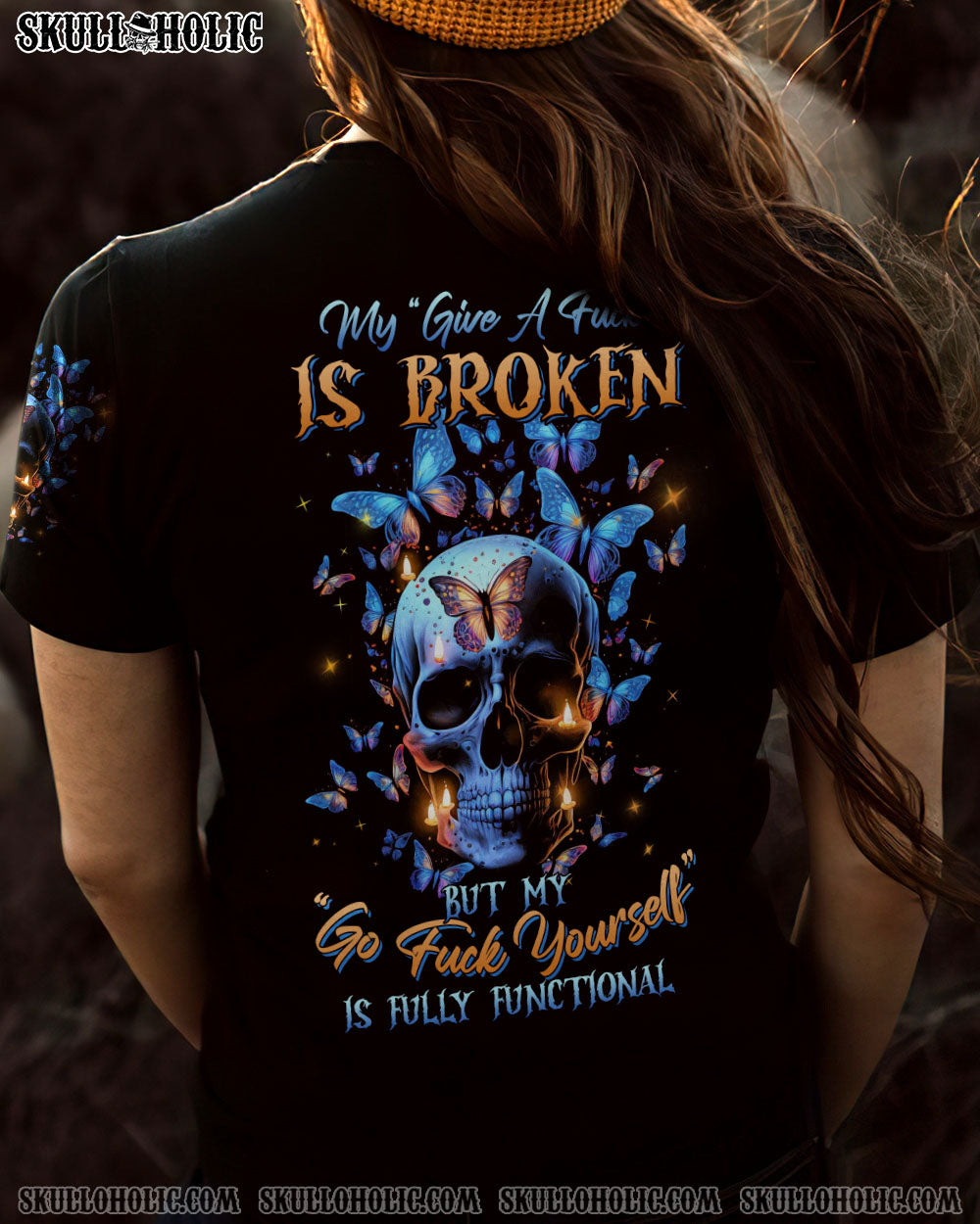 MY GIVE A F BUTTERFLY SKULL ALL OVER PRINT – TLNZ1103234