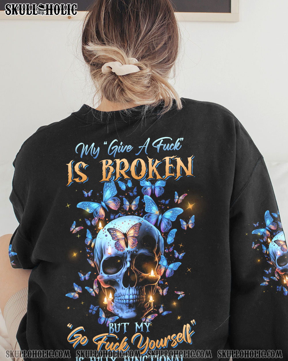 MY GIVE A F BUTTERFLY SKULL ALL OVER PRINT – TLNZ1103234