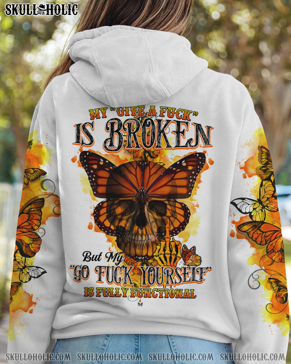 MY GIVE A F BUTTERFLY SKULL ALL OVER PRINT – TLTY2012221