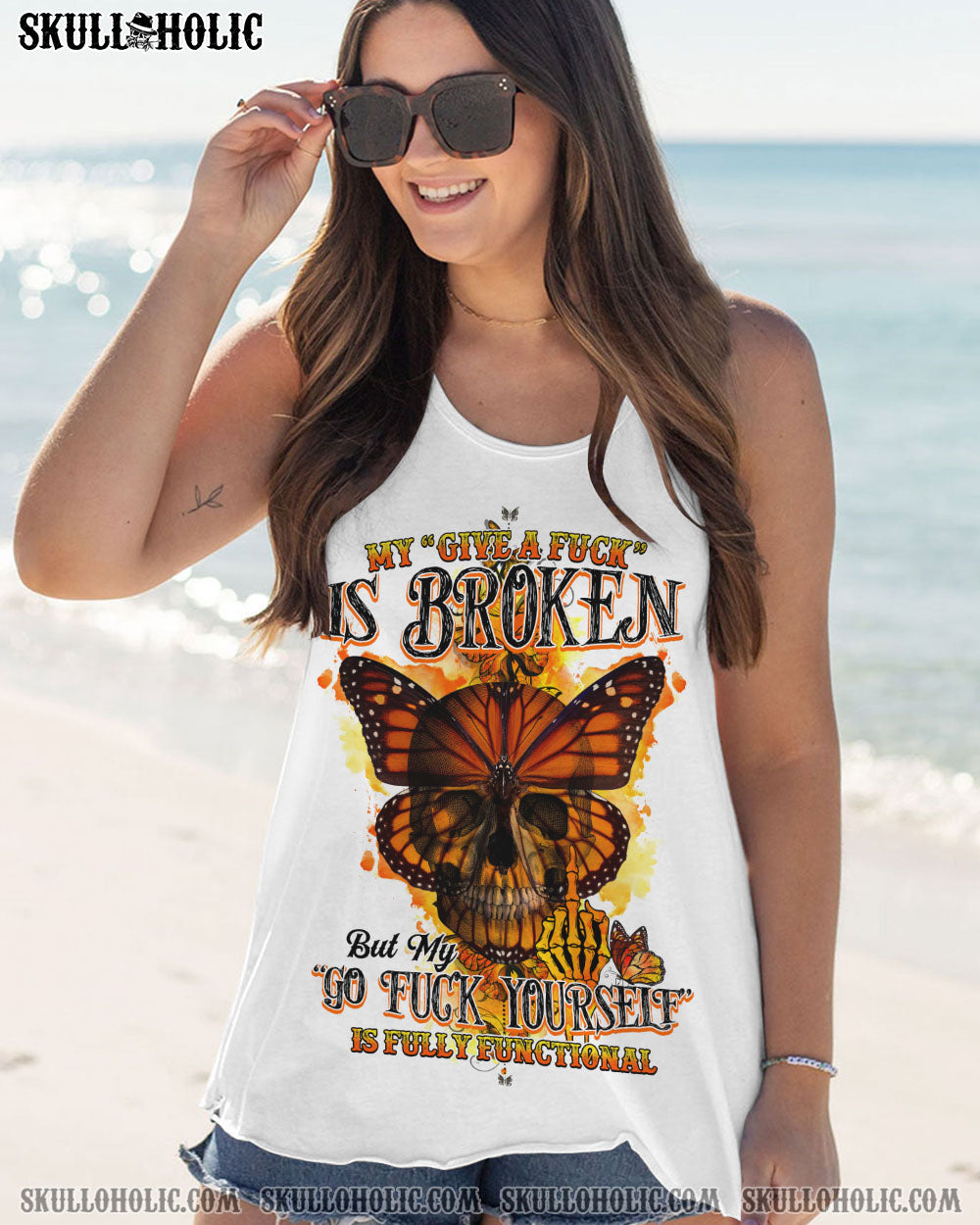 MY GIVE A F BUTTERFLY SKULL ALL OVER PRINT – TLTY2012221