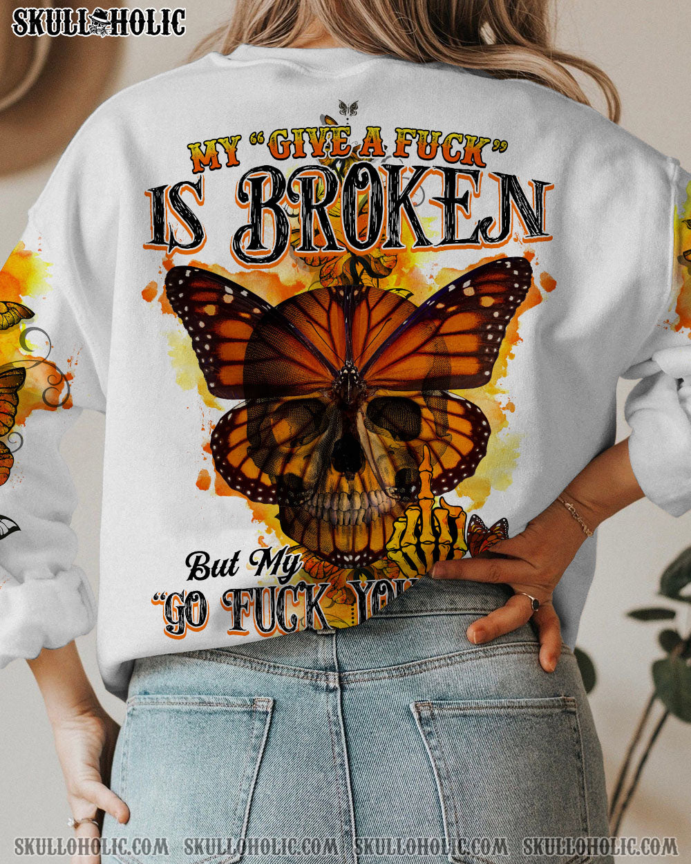 MY GIVE A F BUTTERFLY SKULL ALL OVER PRINT – TLTY2012221