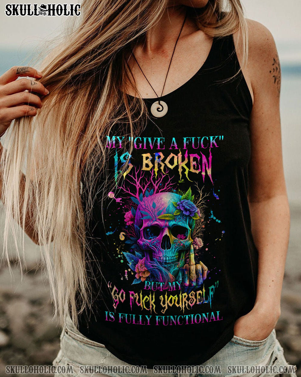 MY GIVE A F COLORFUL SKULL ALL OVER PRINT – TLNZ0604235