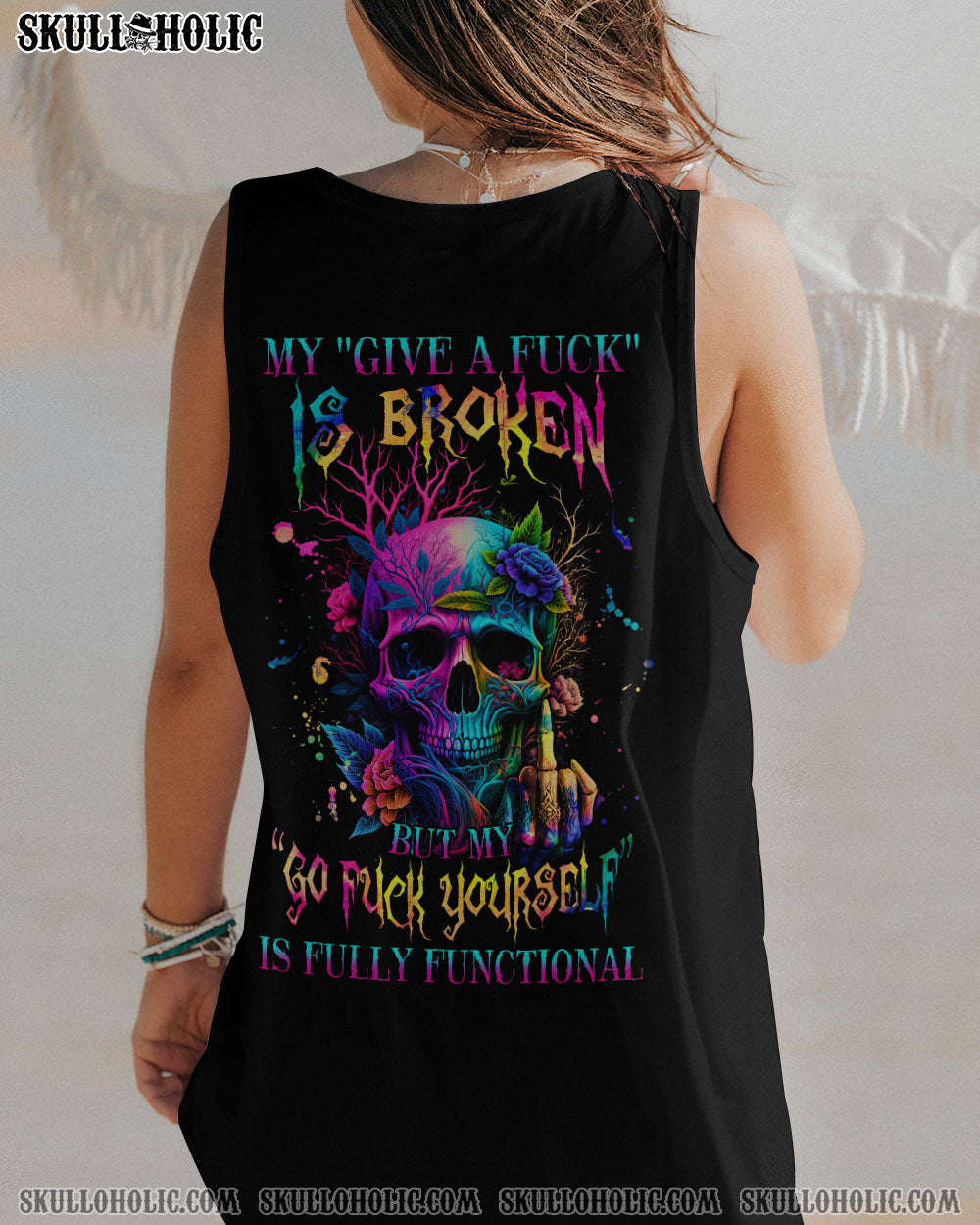 MY GIVE A F COLORFUL SKULL ALL OVER PRINT – TLNZ0604235