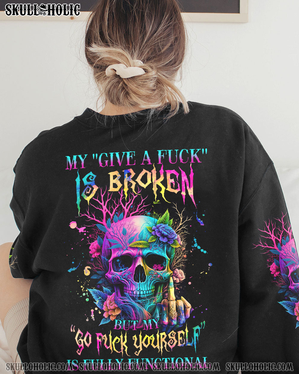 MY GIVE A F COLORFUL SKULL ALL OVER PRINT – TLNZ0604235