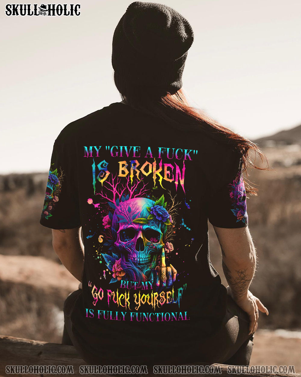 MY GIVE A F COLORFUL SKULL ALL OVER PRINT – TLNZ0604235
