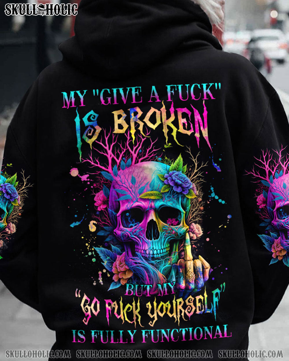 MY GIVE A F COLORFUL SKULL ALL OVER PRINT - TLNZ0604235