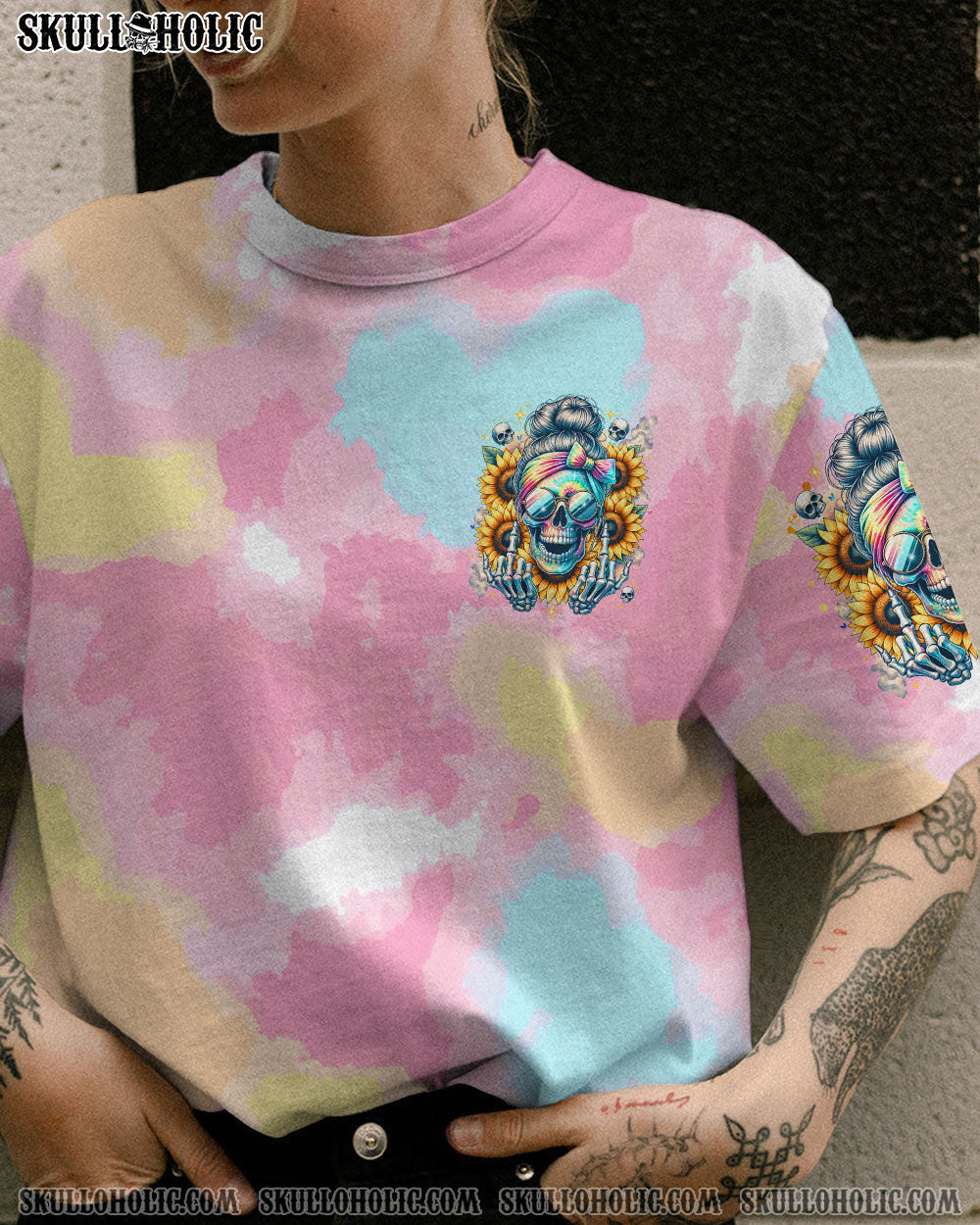 MY GIVE A F IS BROKEN MESSY BUN SKULL ALL OVER PRINT – TLTR0311232