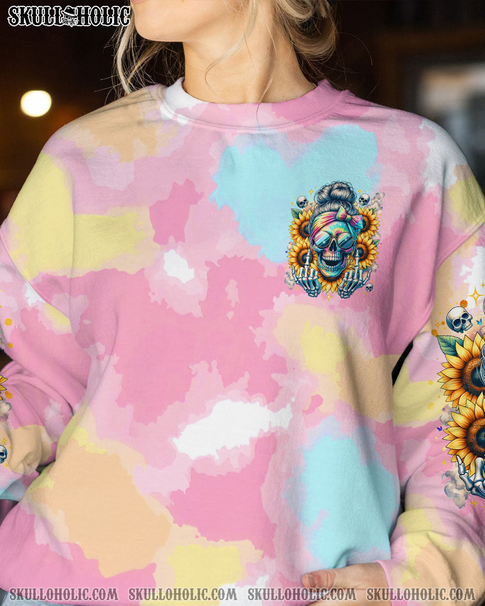 MY GIVE A F IS BROKEN MESSY BUN SKULL ALL OVER PRINT – TLTR0311232