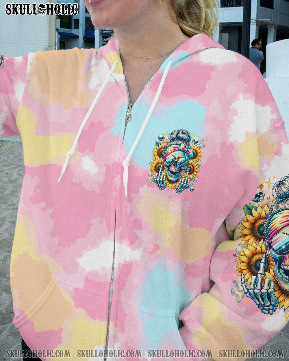 MY GIVE A F IS BROKEN MESSY BUN SKULL ALL OVER PRINT – TLTR0311232