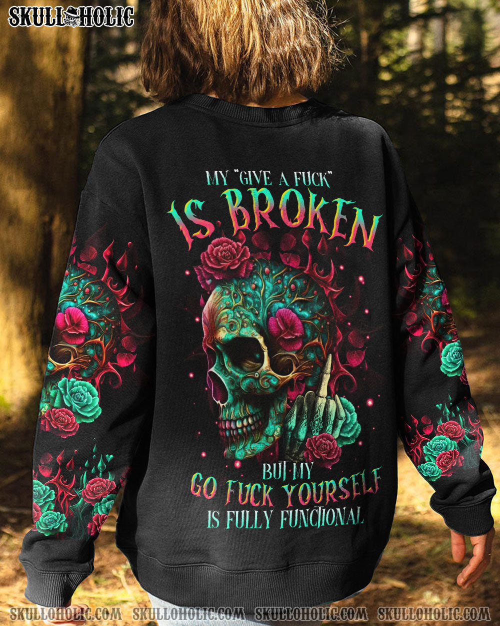 MY GIVE A F ROSE SKULL ALL OVER PRINT – TLTR1605231