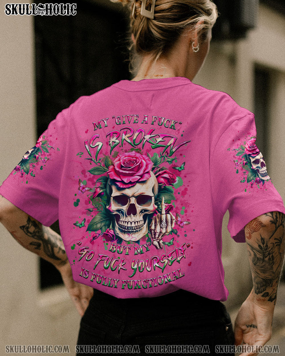 MY GIVE A F ROSE SKULL ALL OVER PRINT – YHLT1104243