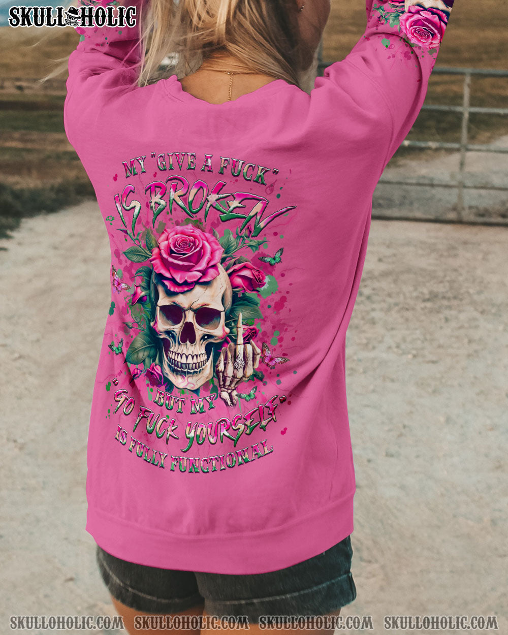 MY GIVE A F ROSE SKULL ALL OVER PRINT – YHLT1104243