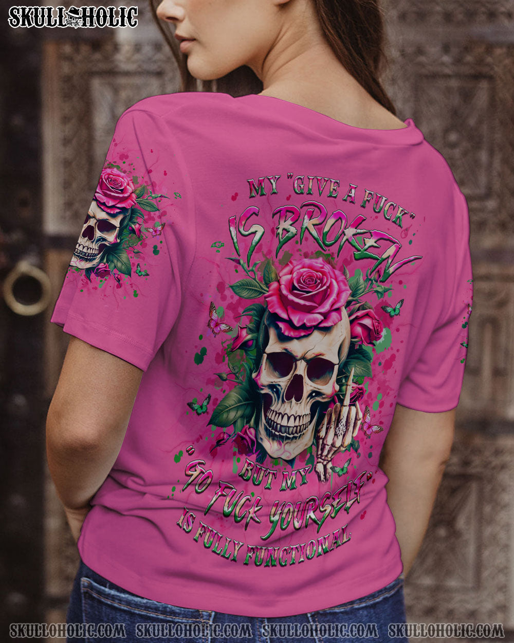 MY GIVE A F ROSE SKULL ALL OVER PRINT – YHLT1104243