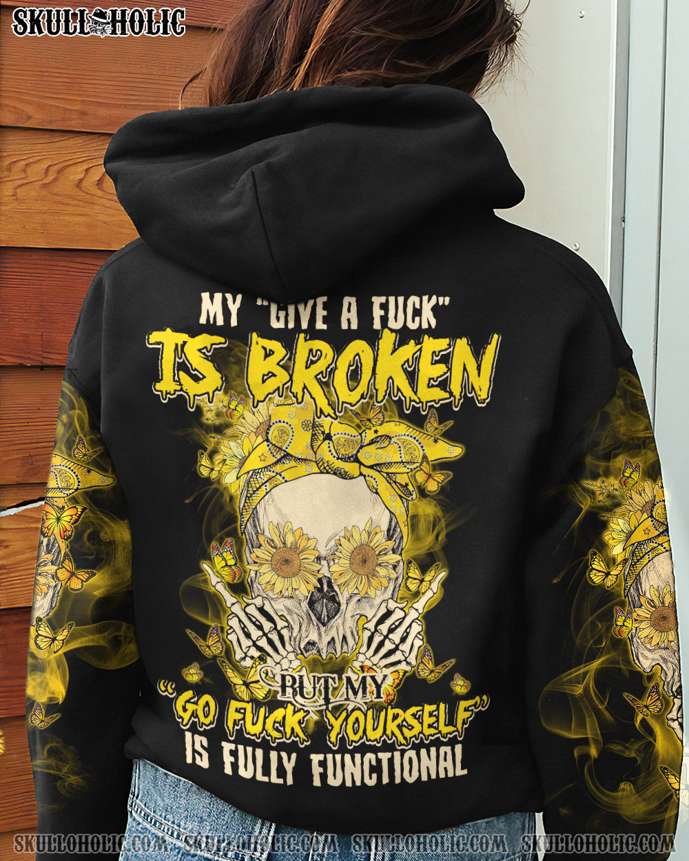 MY GIVE A F SUNFLOWER SKULL ALL OVER PRINT – TLTY1412221