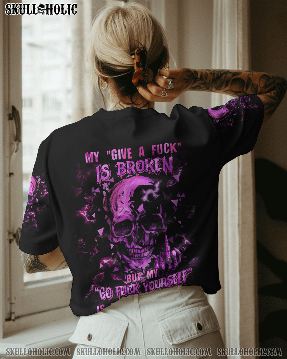 MY GIVE A F TRIANGLE SKULL ALL OVER PRINT – TLTM2712221
