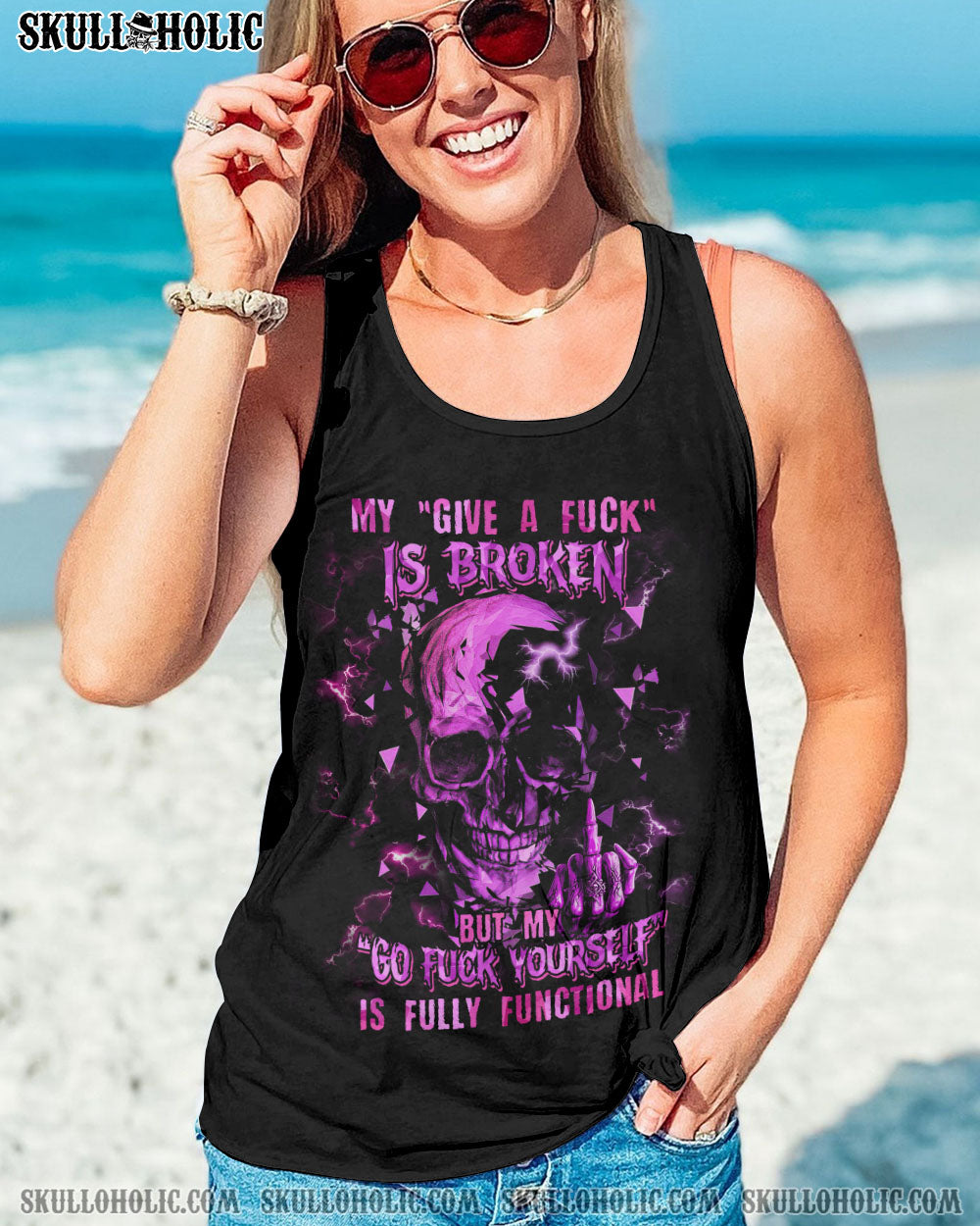 MY GIVE A F TRIANGLE SKULL ALL OVER PRINT – TLTM2712221