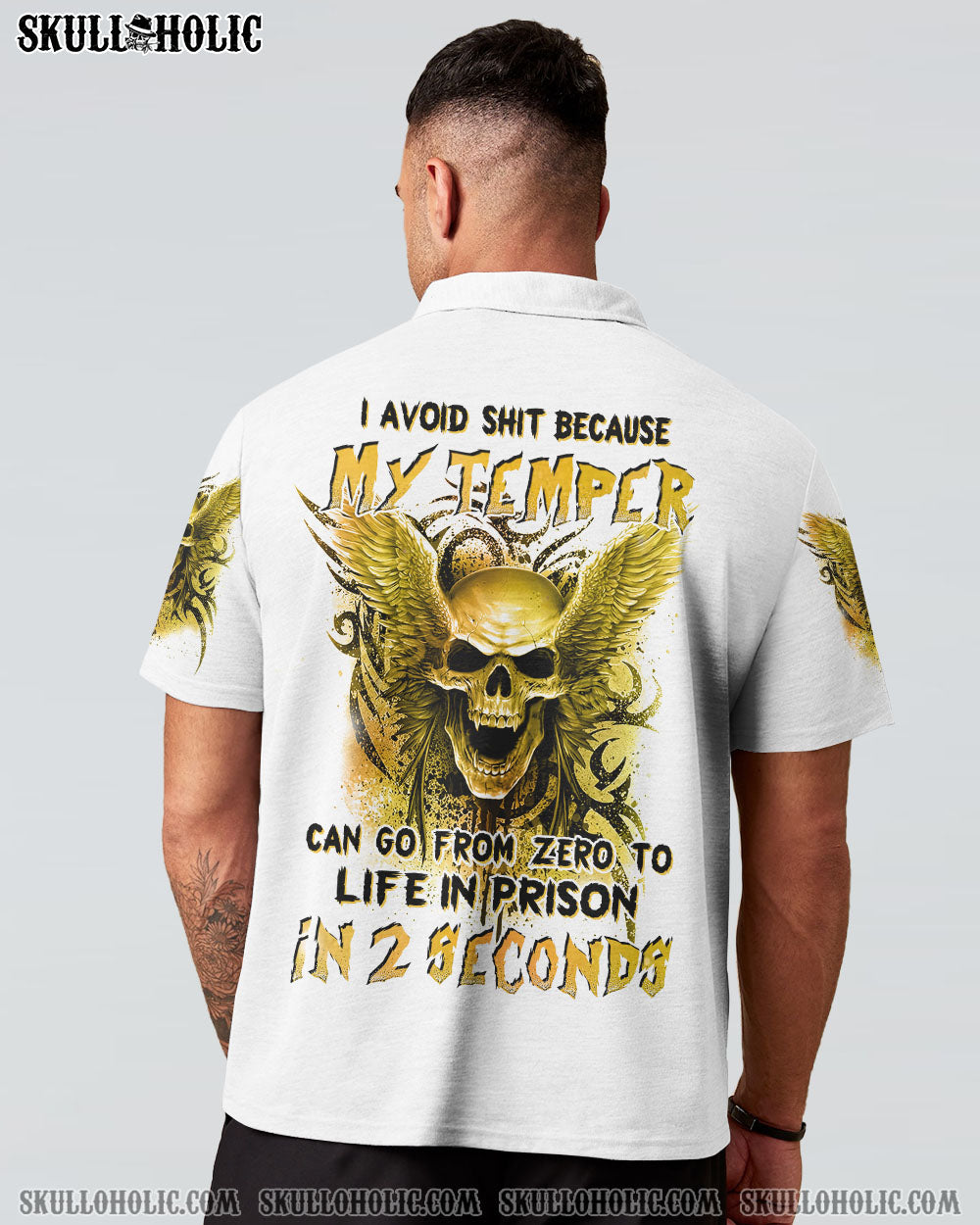 MY TEMPER CAN GO FROM ZERO SKULL ALL OVER PRINT – YHHN0102232
