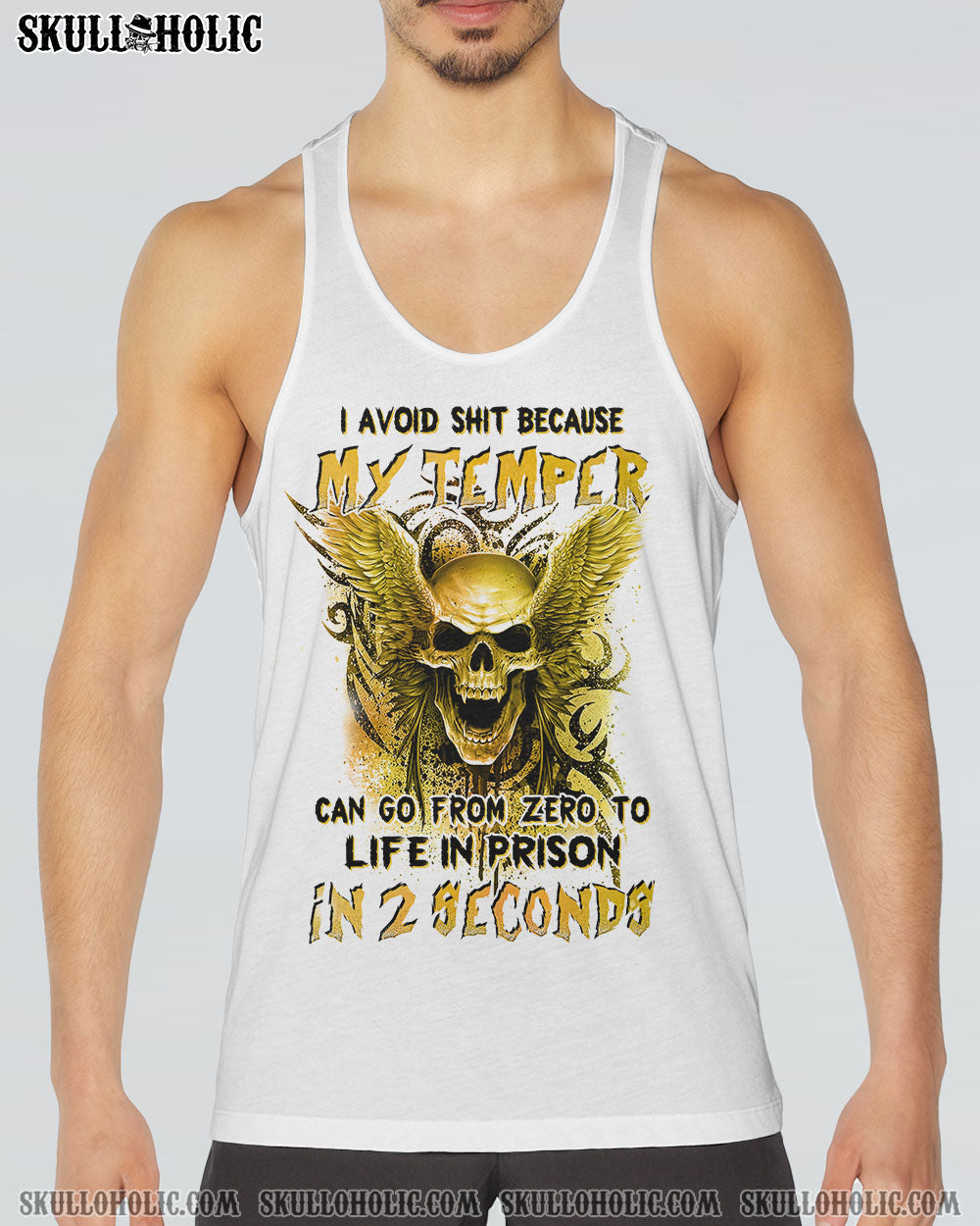 MY TEMPER CAN GO FROM ZERO SKULL ALL OVER PRINT – YHHN0102232