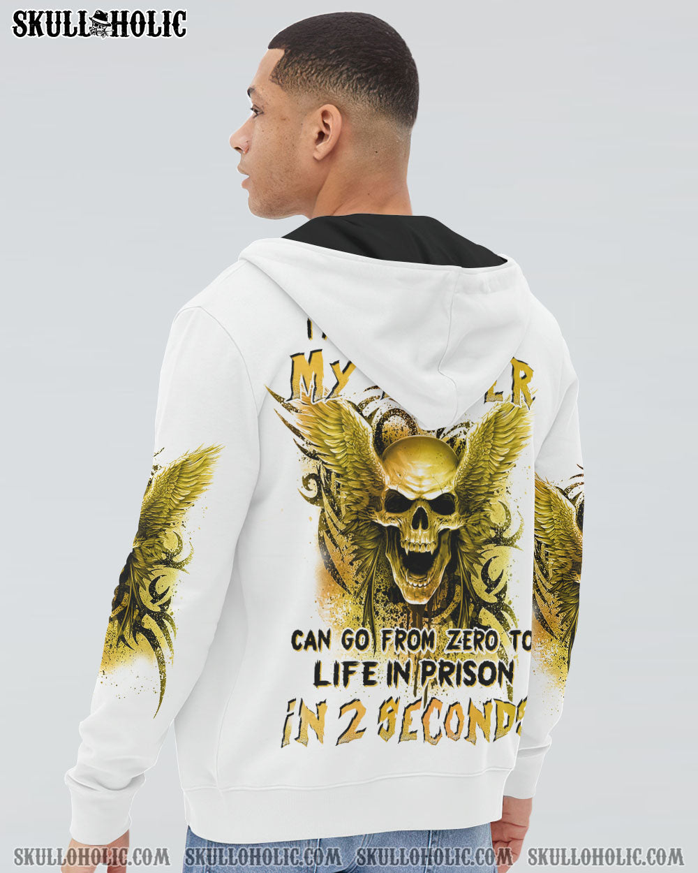 MY TEMPER CAN GO FROM ZERO SKULL ALL OVER PRINT – YHHN0102232