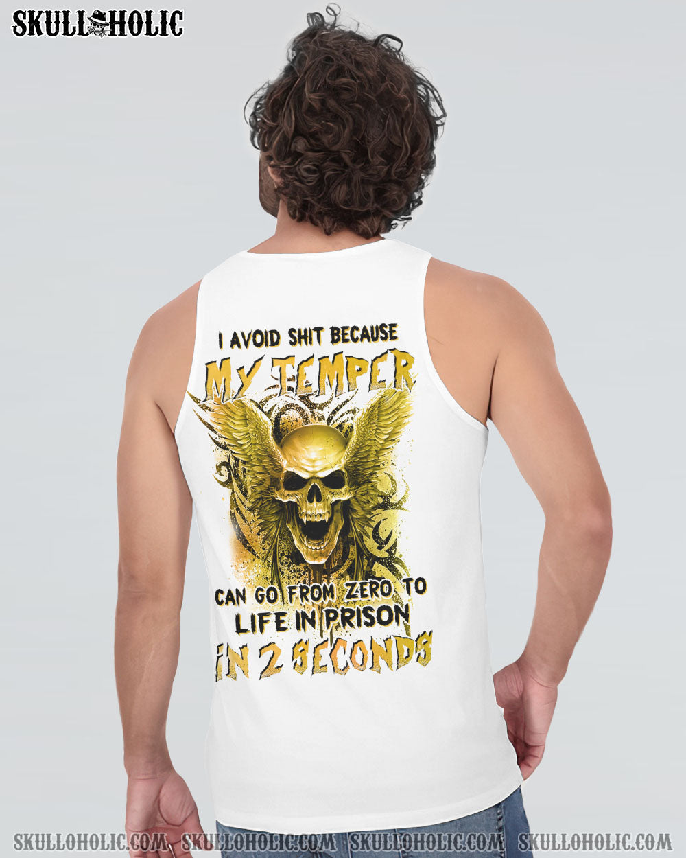 MY TEMPER CAN GO FROM ZERO SKULL ALL OVER PRINT – YHHN0102232