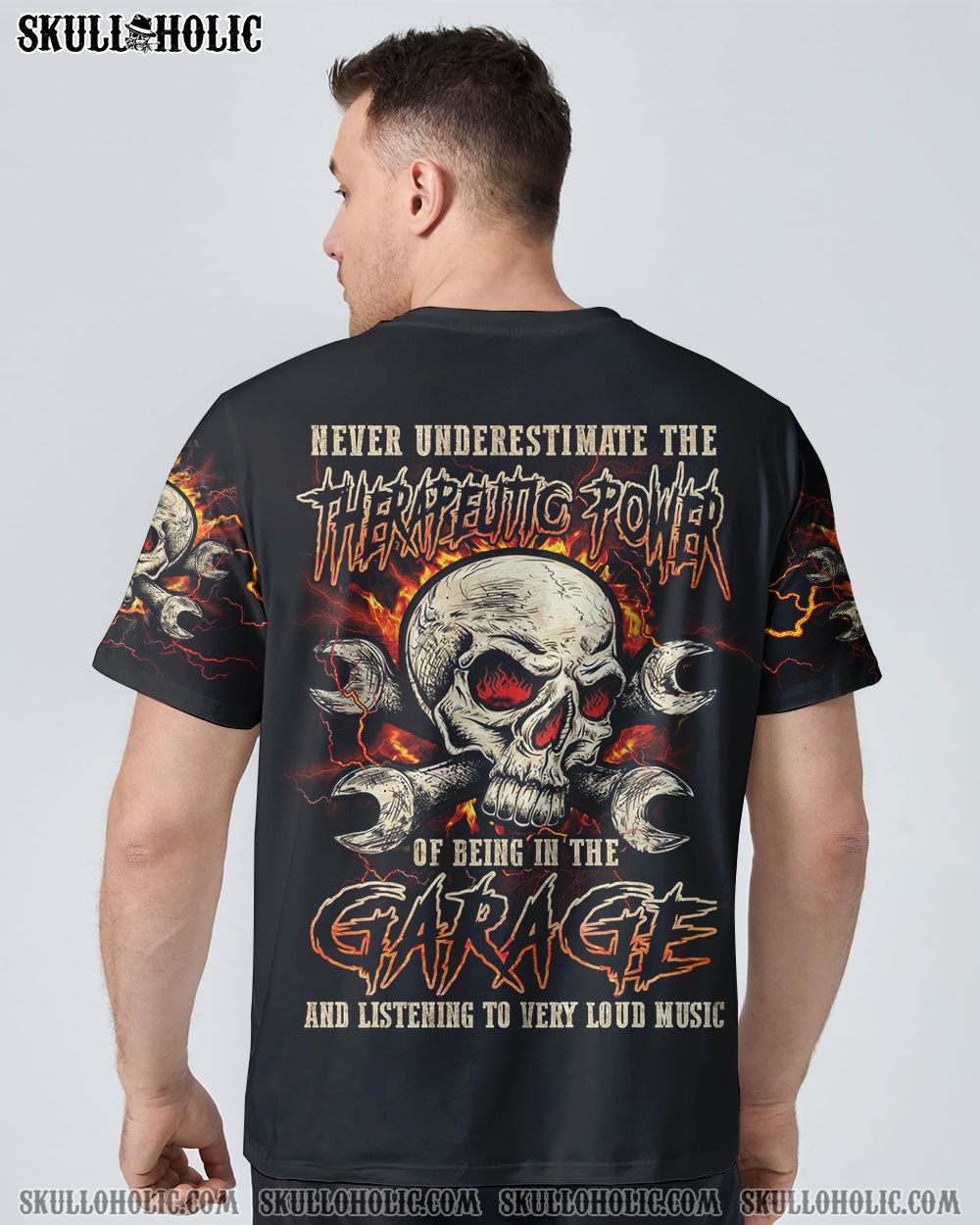NEVER UNDERESTIMATE MECHANIC GARAGE SKULL ALL OVER PRINT – YHLN1002233
