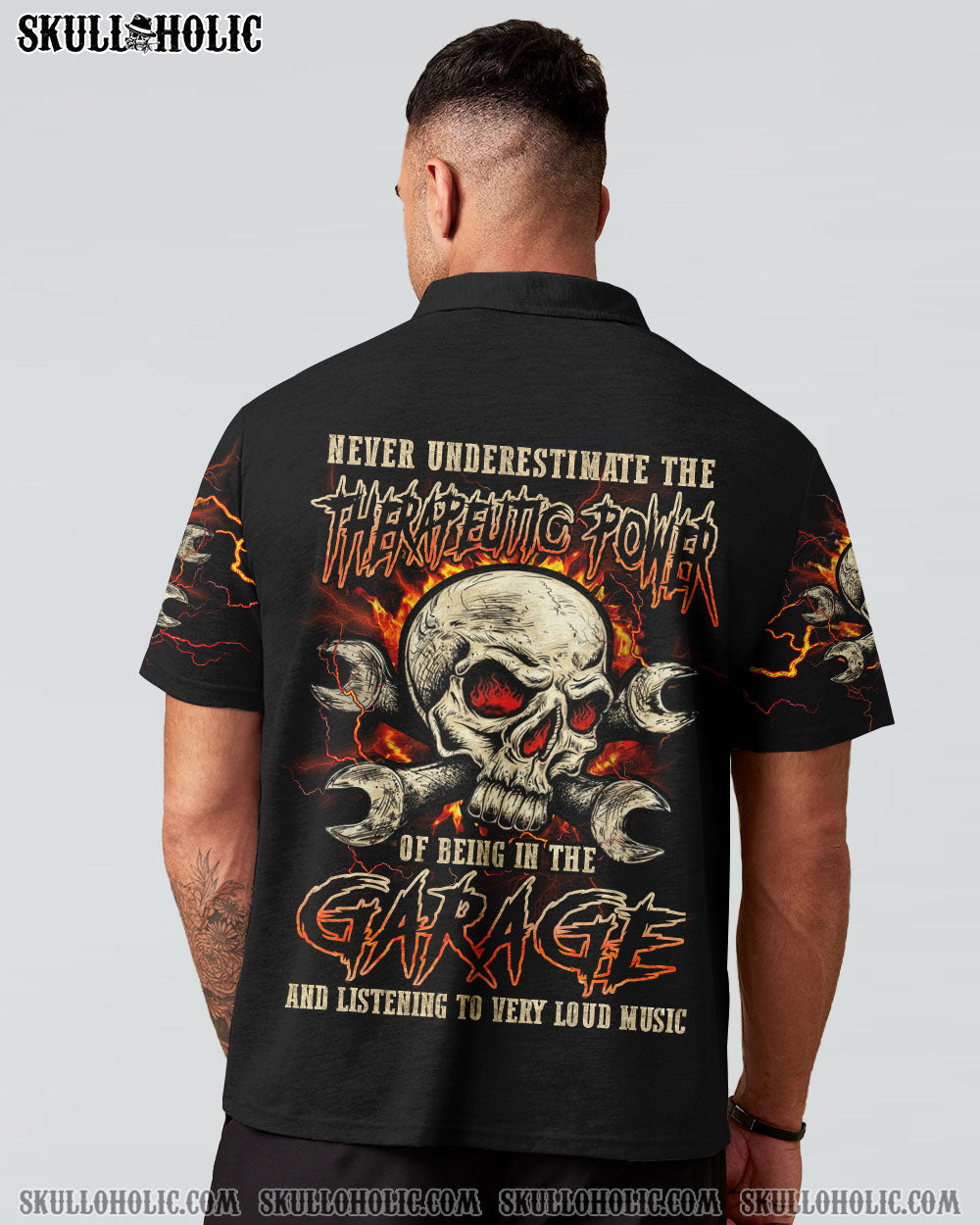 NEVER UNDERESTIMATE MECHANIC GARAGE SKULL ALL OVER PRINT – YHLN1002233