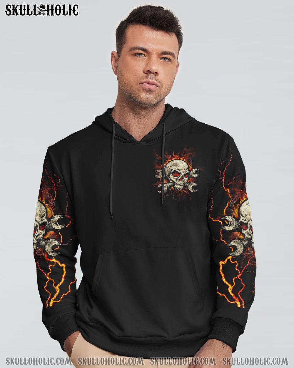 NEVER UNDERESTIMATE MECHANIC GARAGE SKULL ALL OVER PRINT – YHLN1002233