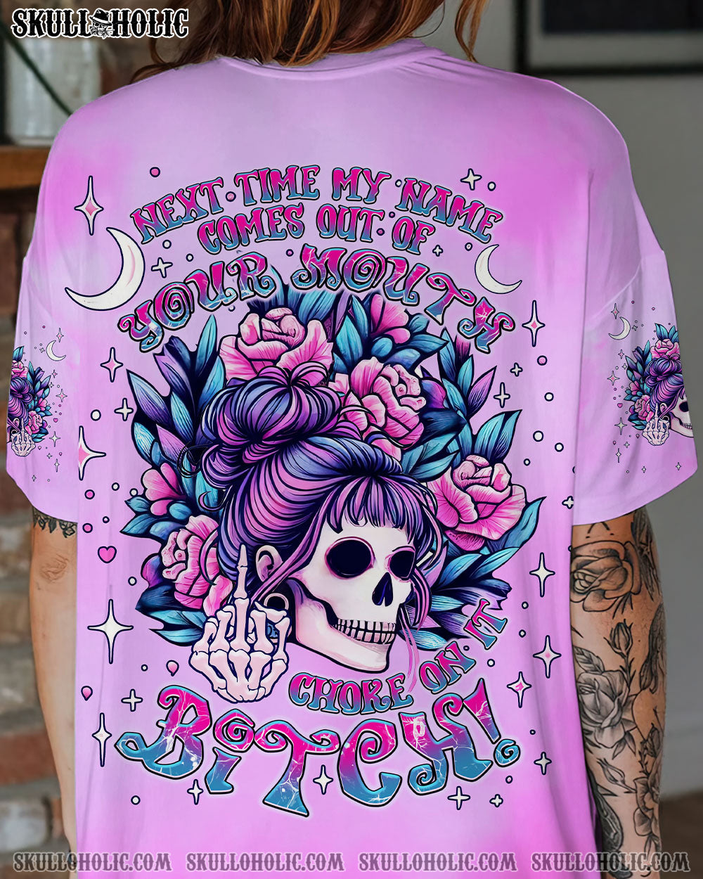 NEXT TIME MY NAMES COMES OUT MESSY BUN ALL OVER PRINT - TLNT1604243