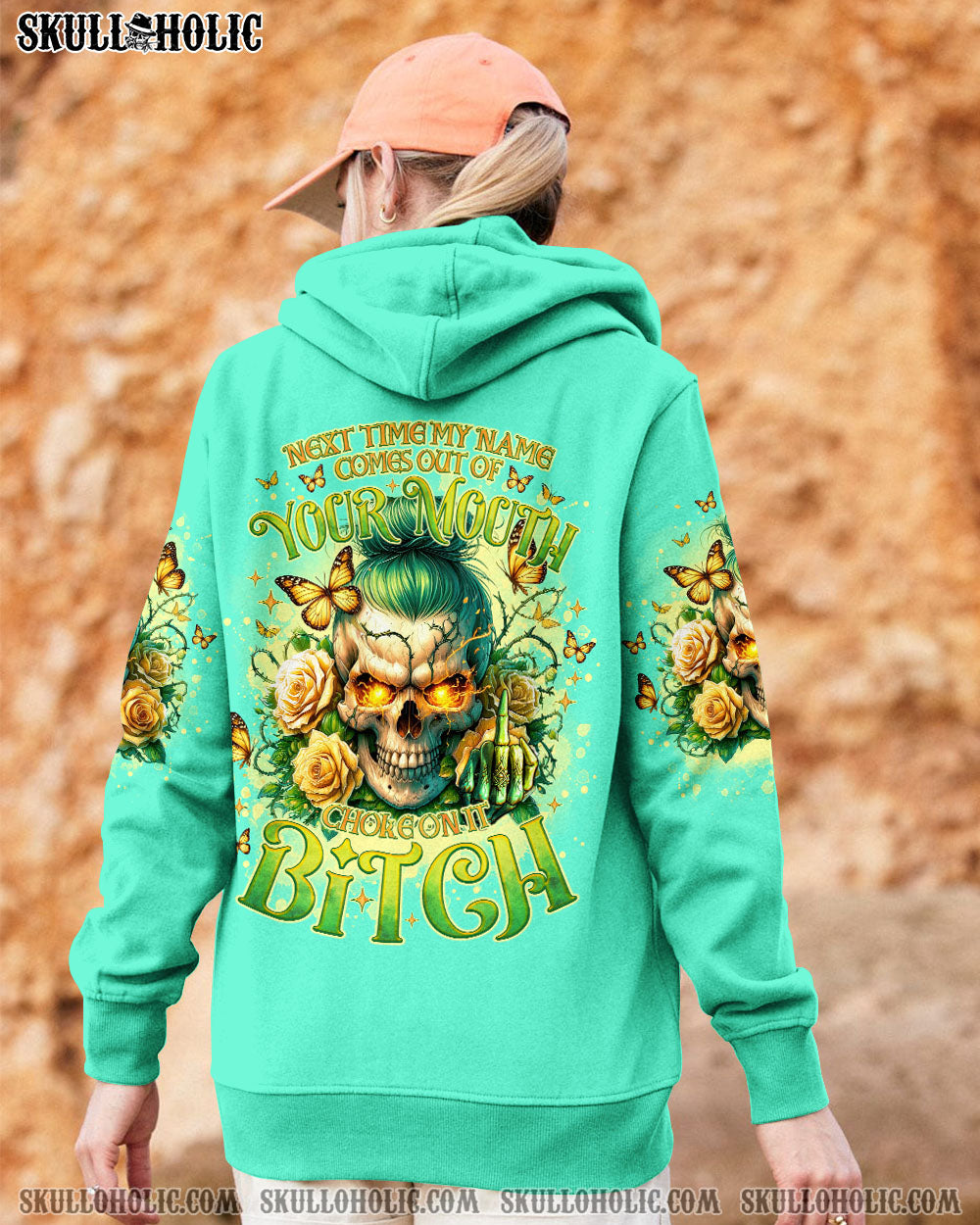 NEXT TIME MY NAMES COMES OUT MESSY BUN SKULL ALL OVER PRINT – TLNO2207241