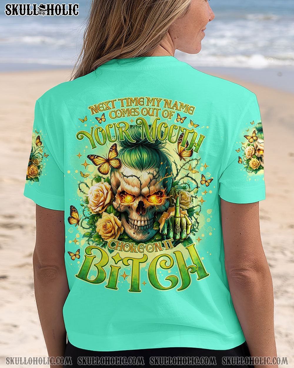 NEXT TIME MY NAMES COMES OUT MESSY BUN SKULL ALL OVER PRINT – TLNO2207241