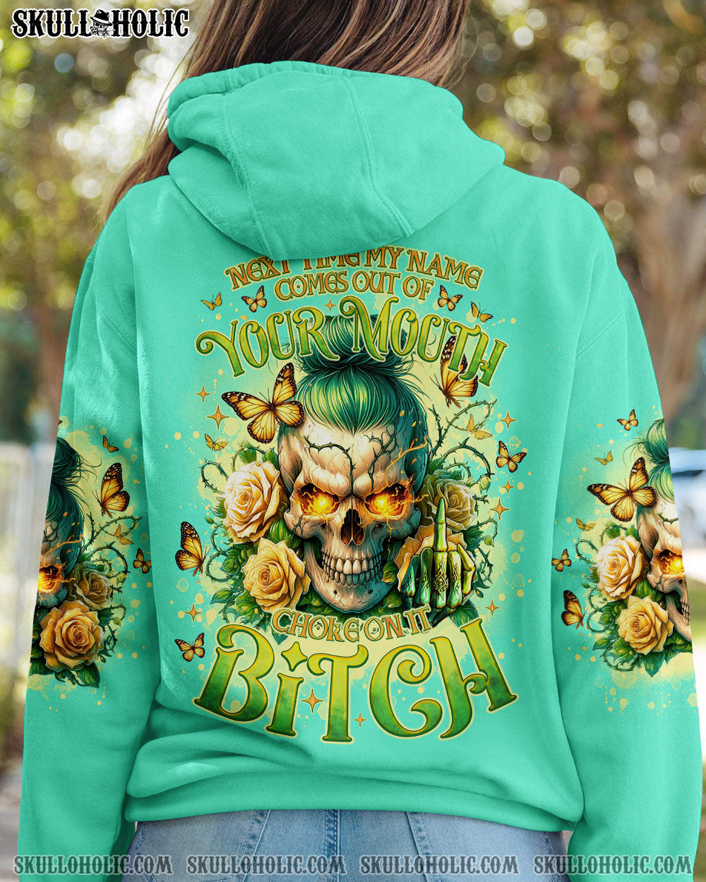 NEXT TIME MY NAMES COMES OUT MESSY BUN SKULL ALL OVER PRINT – TLNO2207241