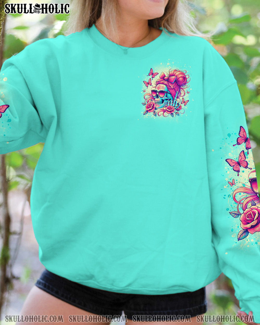 NEXT TIME MY NAMES COMES OUT MESSY BUN SKULL ALL OVER PRINT – TLTR1807241