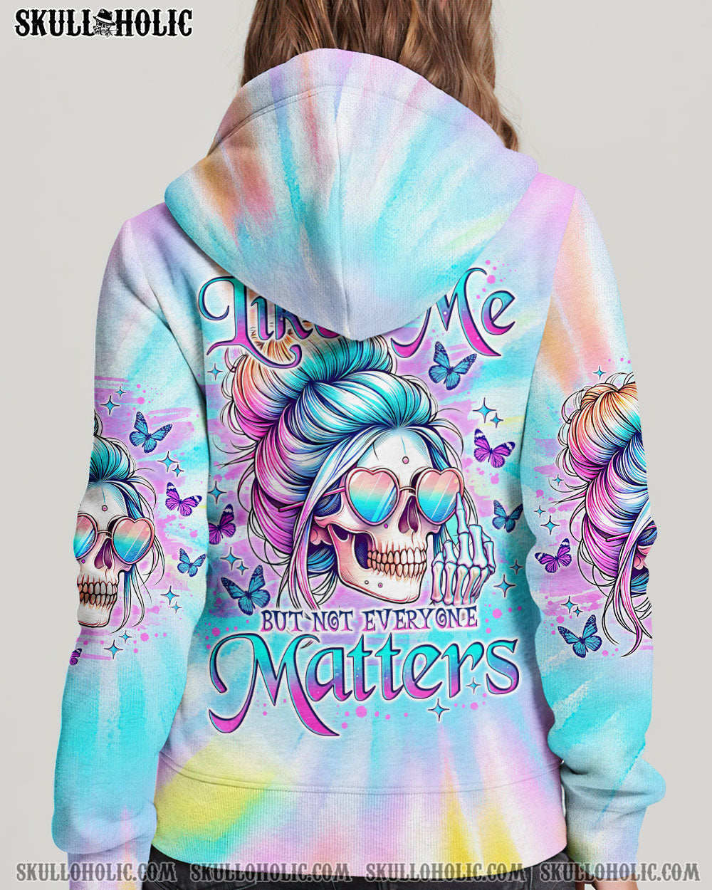 NOT EVERYONE LIKES ME SKULL MESSY BUN ALL OVER PRINT – TLNO1604241