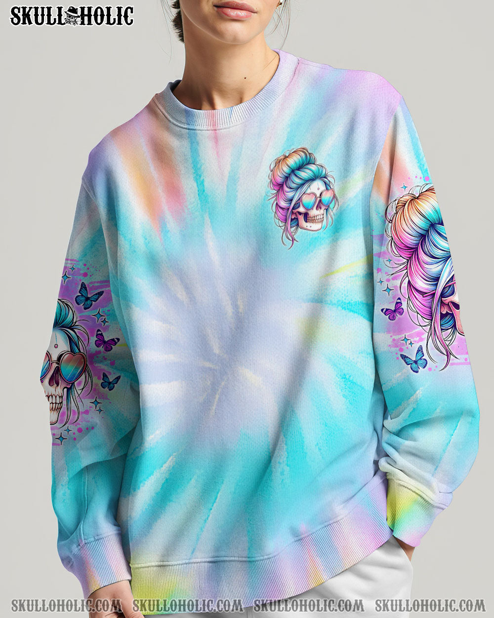 NOT EVERYONE LIKES ME SKULL MESSY BUN ALL OVER PRINT – TLNO1604241