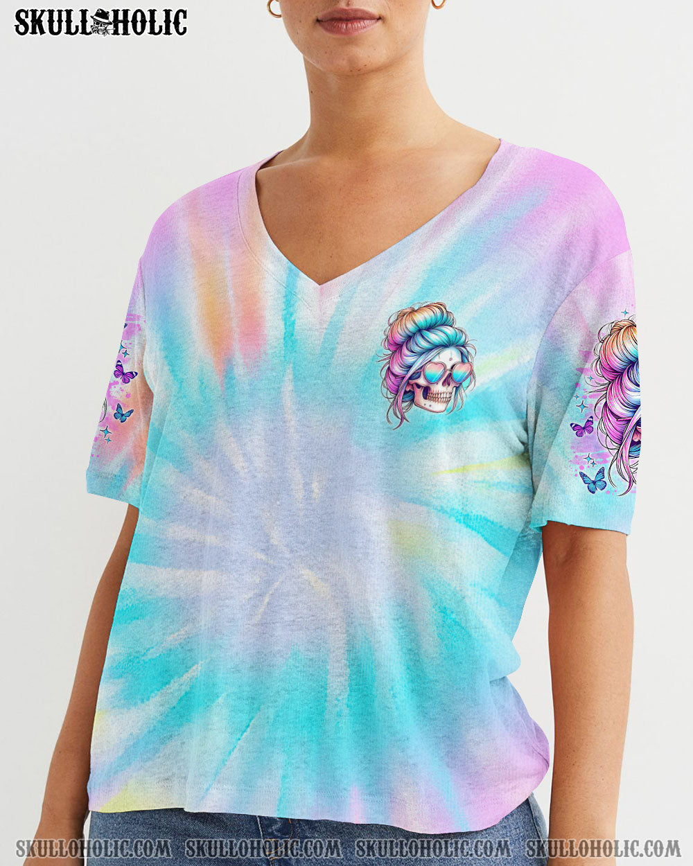 NOT EVERYONE LIKES ME SKULL MESSY BUN ALL OVER PRINT – TLNO1604241