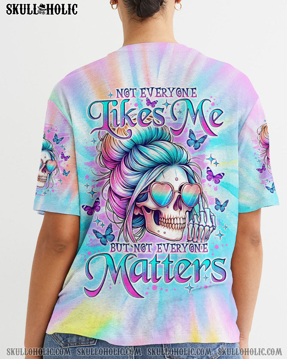 NOT EVERYONE LIKES ME SKULL MESSY BUN ALL OVER PRINT – TLNO1604241