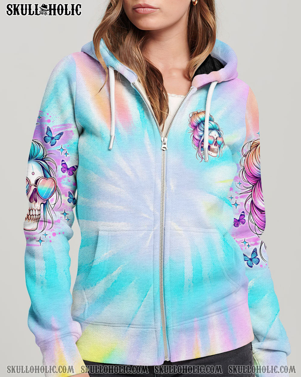 NOT EVERYONE LIKES ME SKULL MESSY BUN ALL OVER PRINT – TLNO1604241