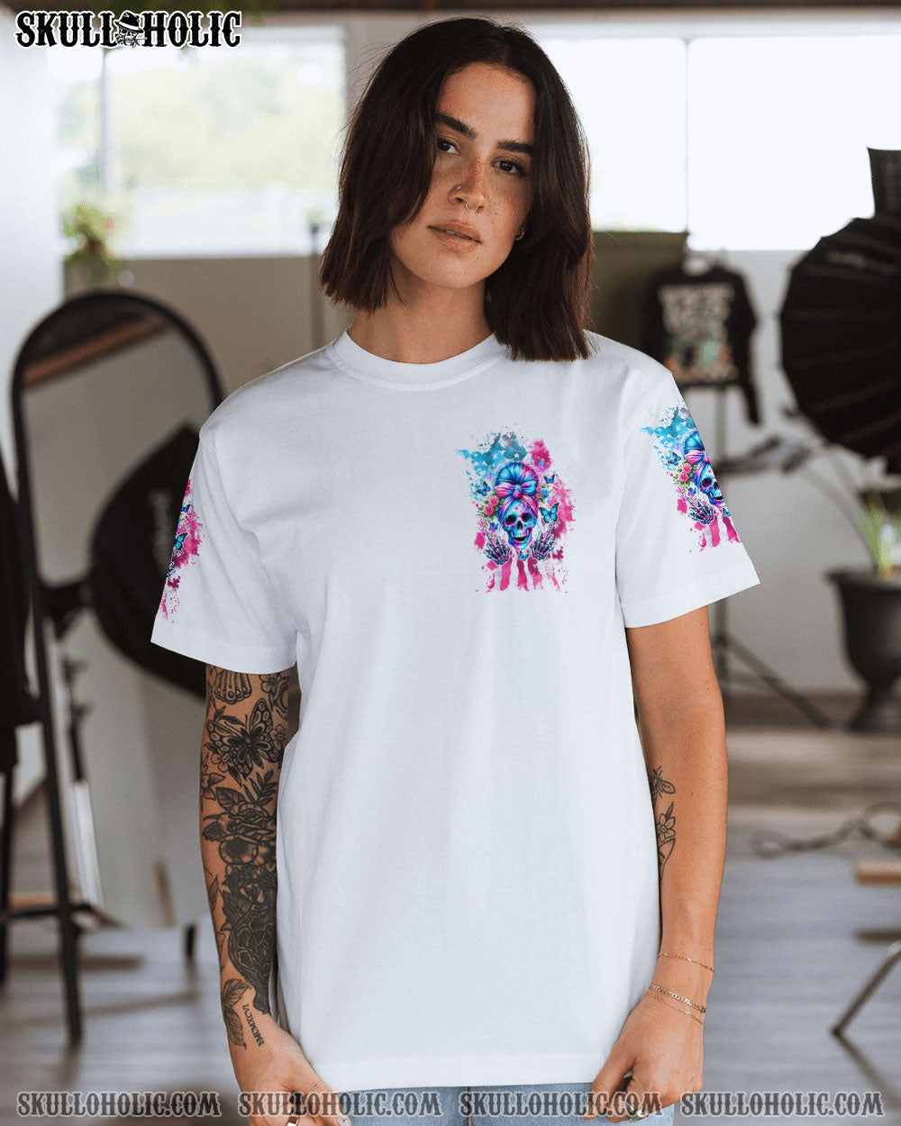NOT EVERYONE LIKES ME SKULL MESSY BUN ALL OVER PRINT – TLTW1304241