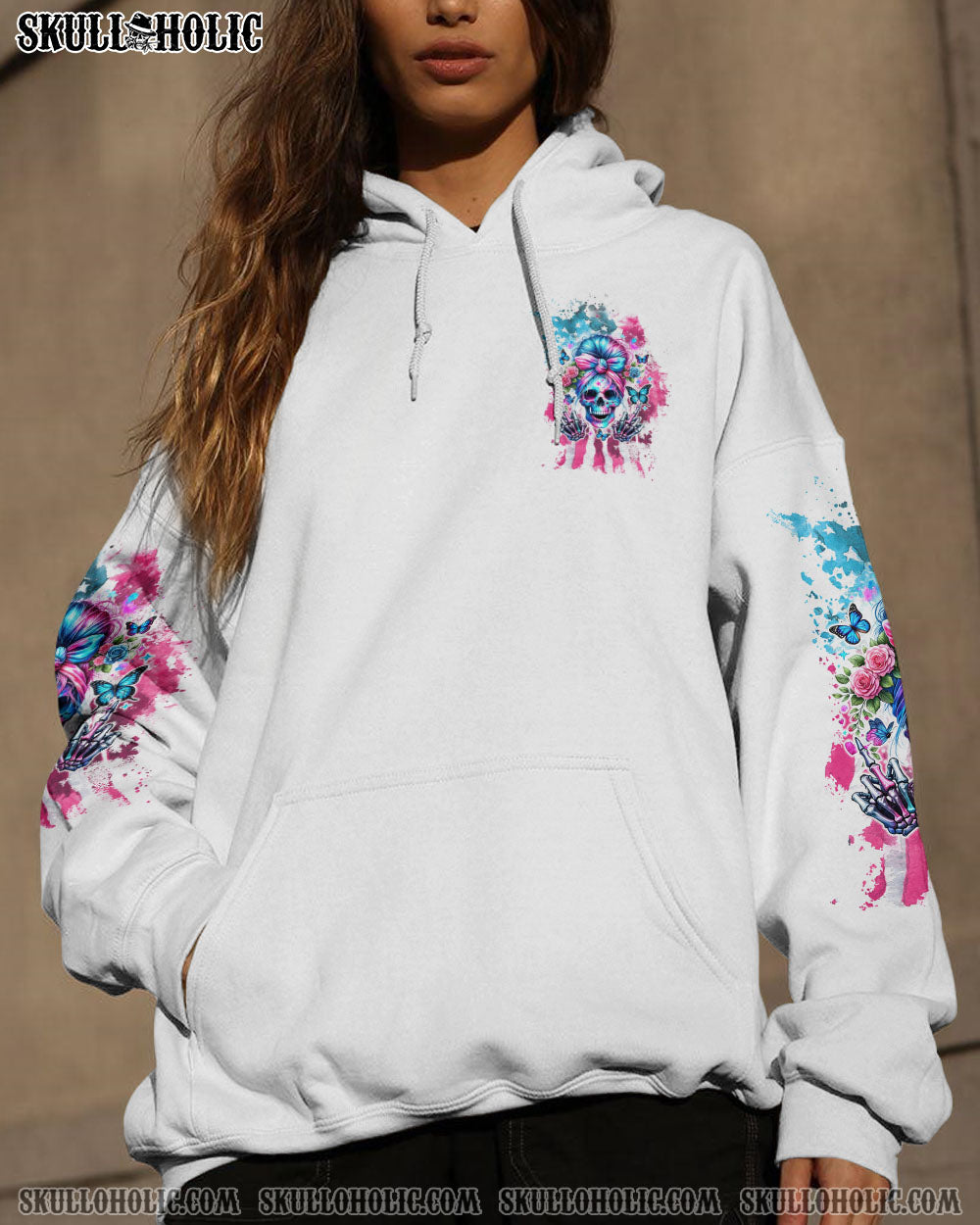 NOT EVERYONE LIKES ME SKULL MESSY BUN ALL OVER PRINT – TLTW1304241