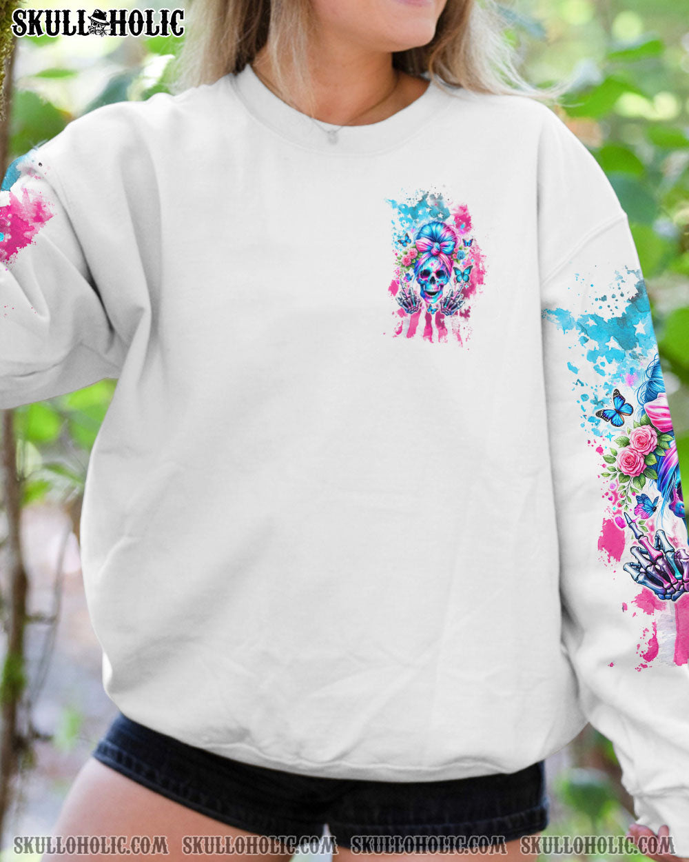 NOT EVERYONE LIKES ME SKULL MESSY BUN ALL OVER PRINT – TLTW1304241