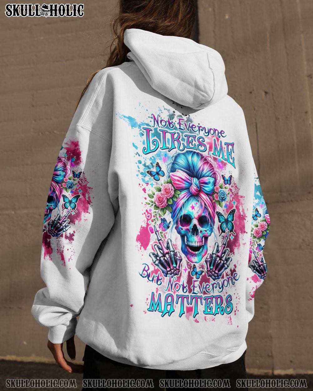 NOT EVERYONE LIKES ME SKULL MESSY BUN ALL OVER PRINT – TLTW1304241