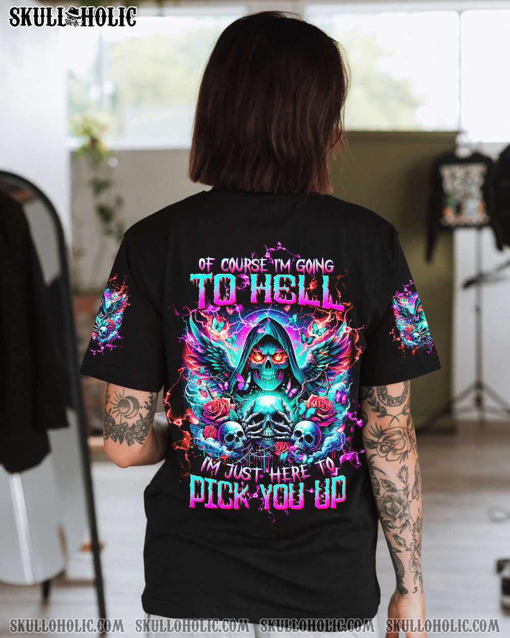 OF COURSE I’M GOING TO HELL SKULL ALL OVER PRINT – TLTW1502242
