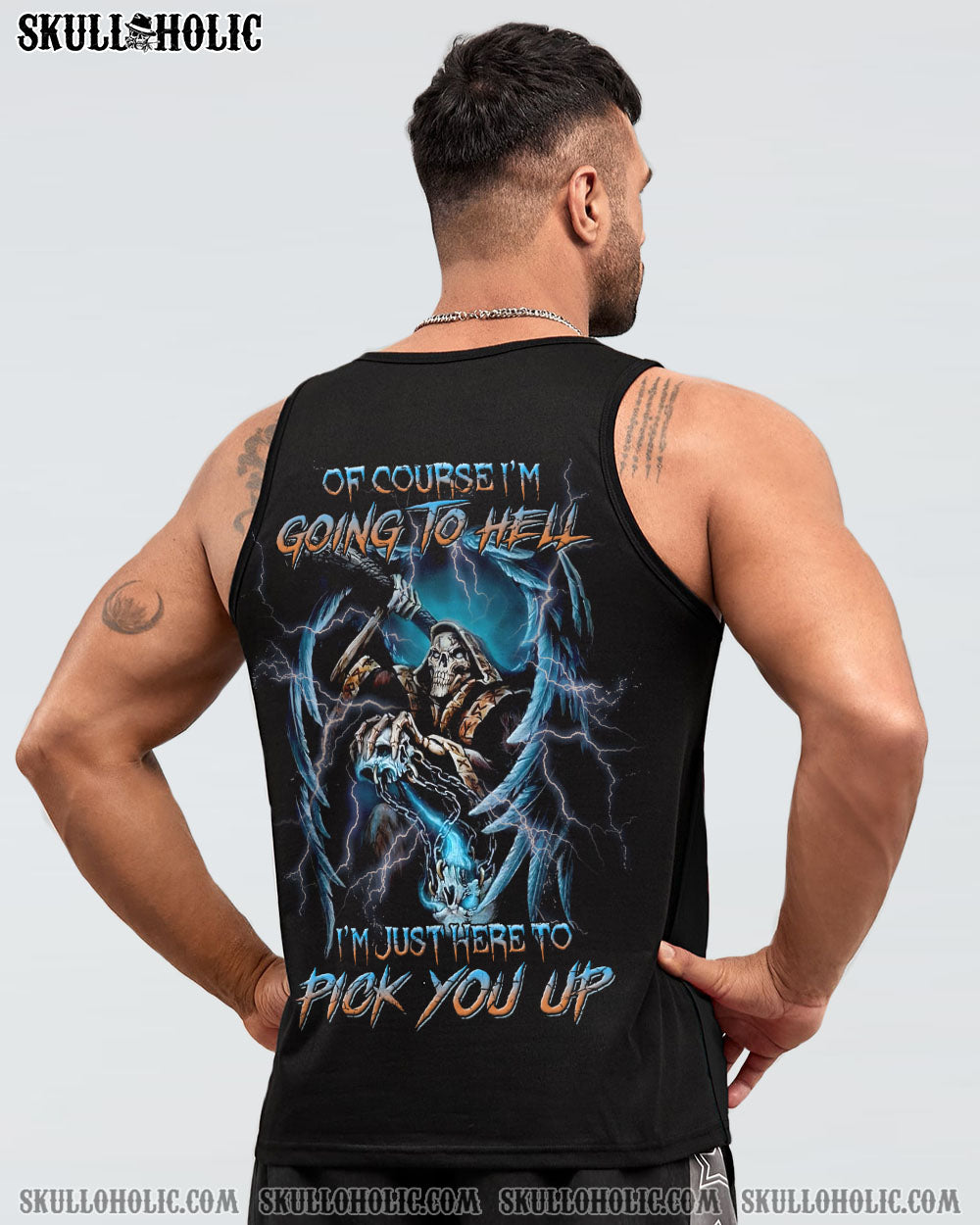 OF COURSE I’M GOING TO HELL SKULL ALL OVER PRINT – YHNT0704232