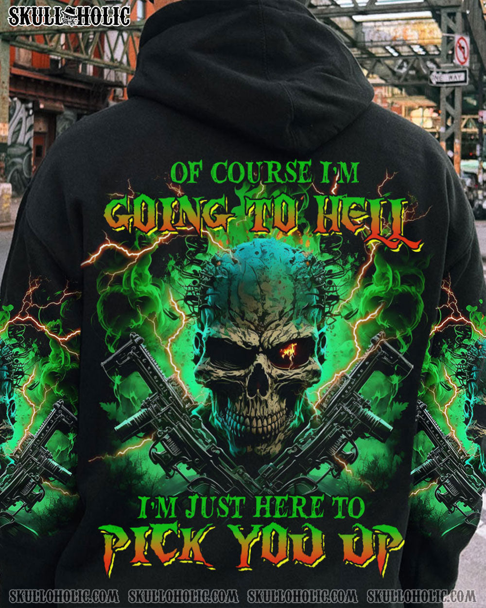 OF COURSE I'M GOING TO HELL SKULL ALL OVER PRINT - YHNT2803232