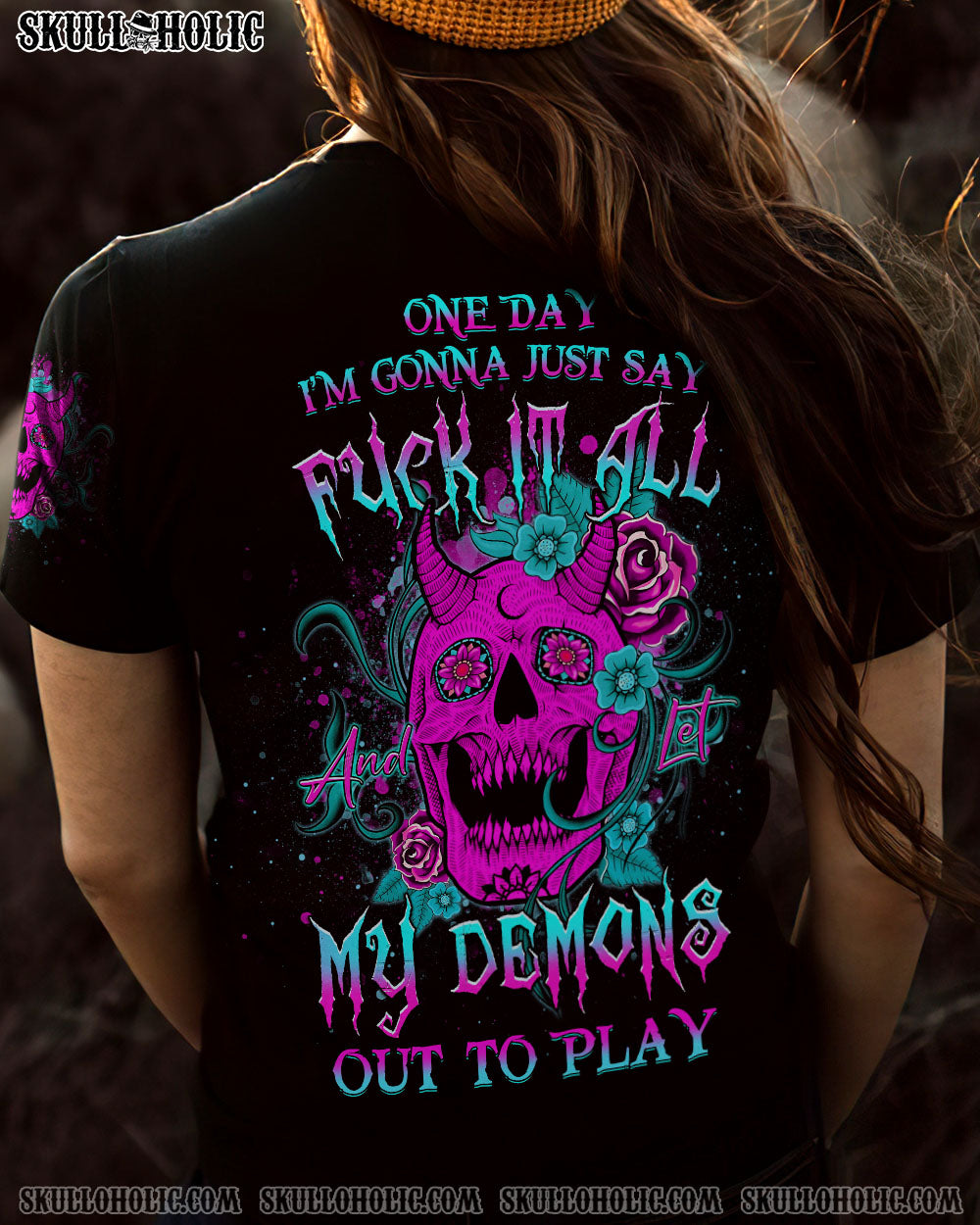 ONE DAY I’M GONNA JUST SAY FCK IT ALL SKULL ALL OVER PRINT – YHDU0704233