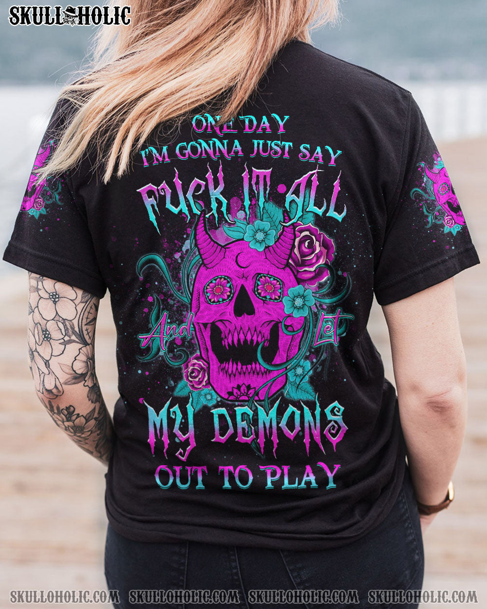 ONE DAY I’M GONNA JUST SAY FCK IT ALL SKULL ALL OVER PRINT – YHDU0704233