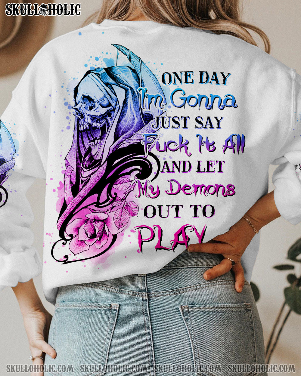 ONE DAY I’M GONNA JUST SAY FCK IT ALL SKULL ALL OVER PRINT – YHHN1402234